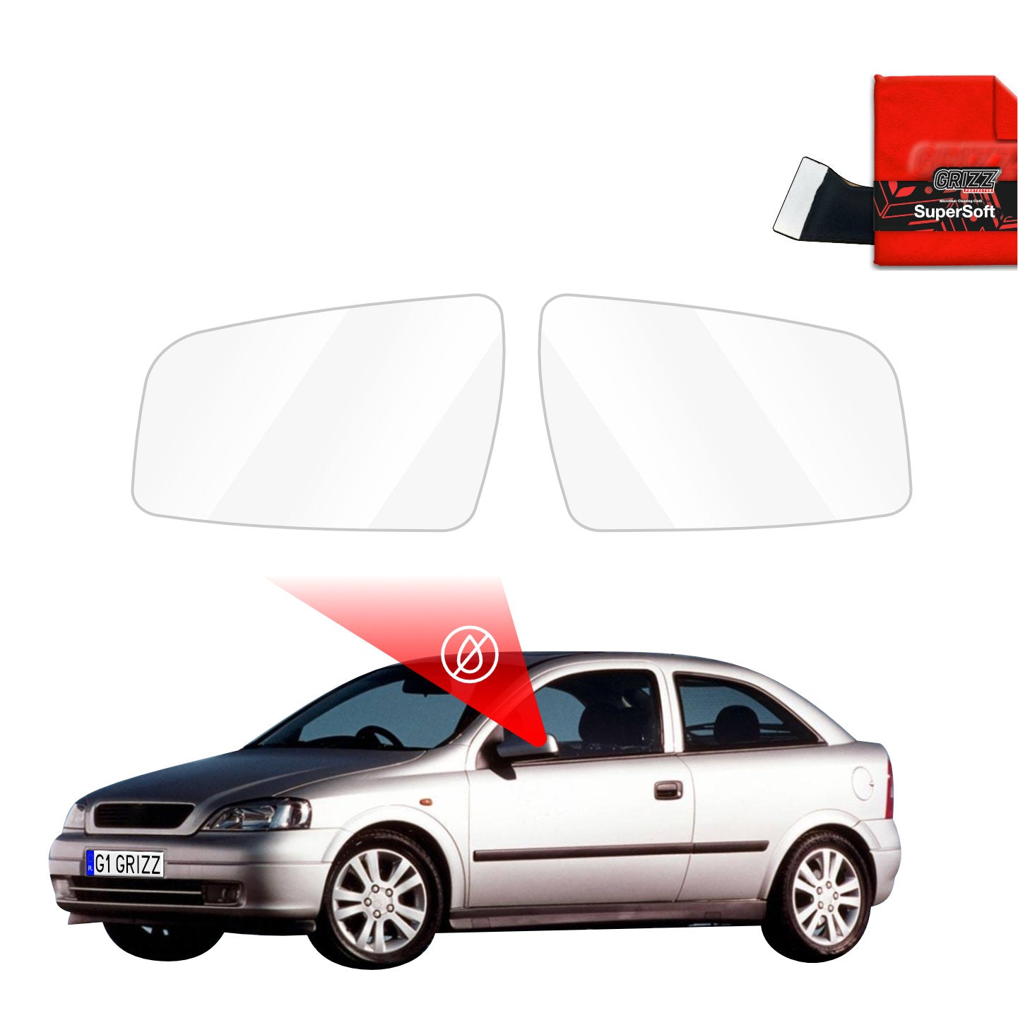 Regenschutzfolie Grizz Protector für Außenspiegel - Opel Astra G Hatchback 3D (1998-2009)