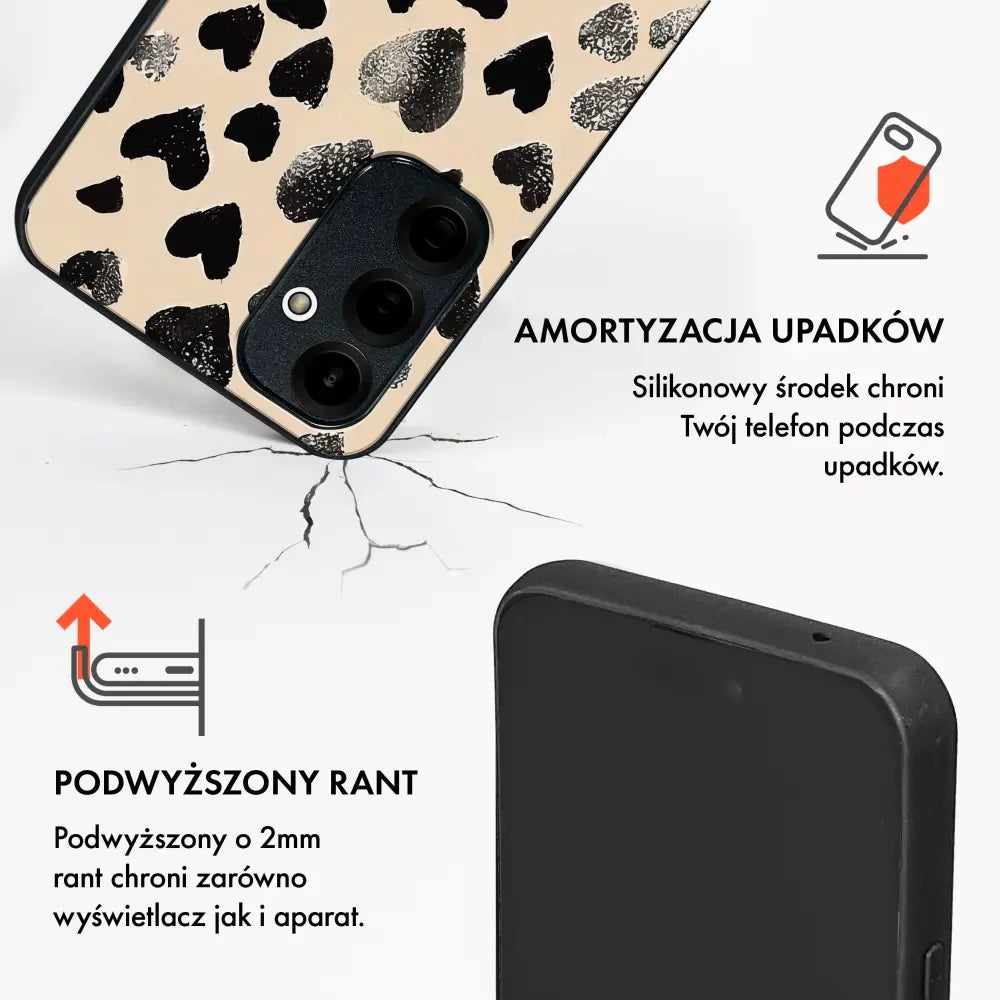 Handyhülle für Oppo Reno16 5G, Mobiwear Glossy Case, Beige Liebe