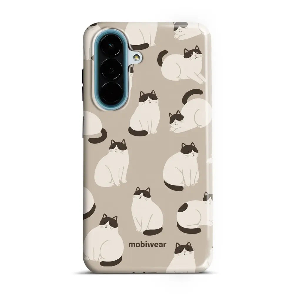 Handyhülle für Galaxy A27 5G, Mobiwear Elite Pro, Kaffe Miau