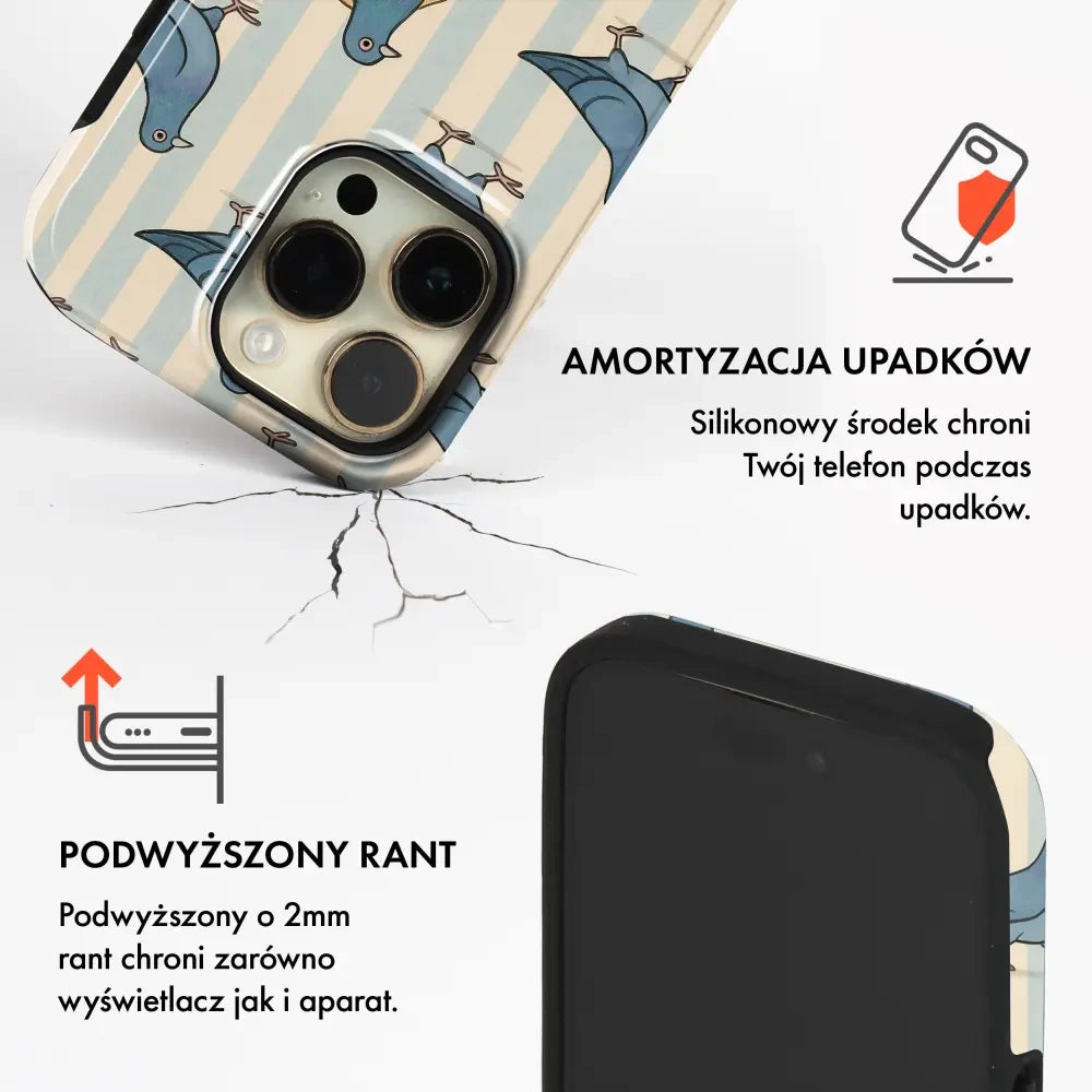 Handyhülle für Galaxy A27 5G, Mobiwear Elite Pro, Blaue Tauben