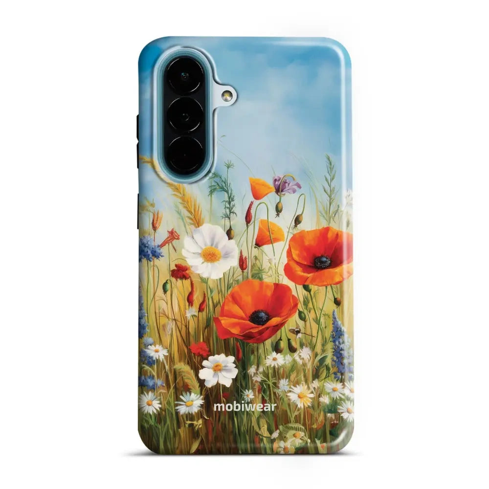 Handyhülle für Galaxy A27 5G, Mobiwear Elite Pro, Wiesenblumen