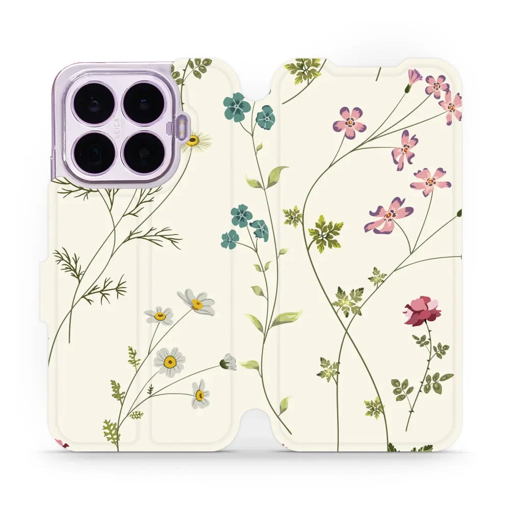 Handyhülle mit klappe für Xiaomi 17T, Mobiwear Book, Feldblumen