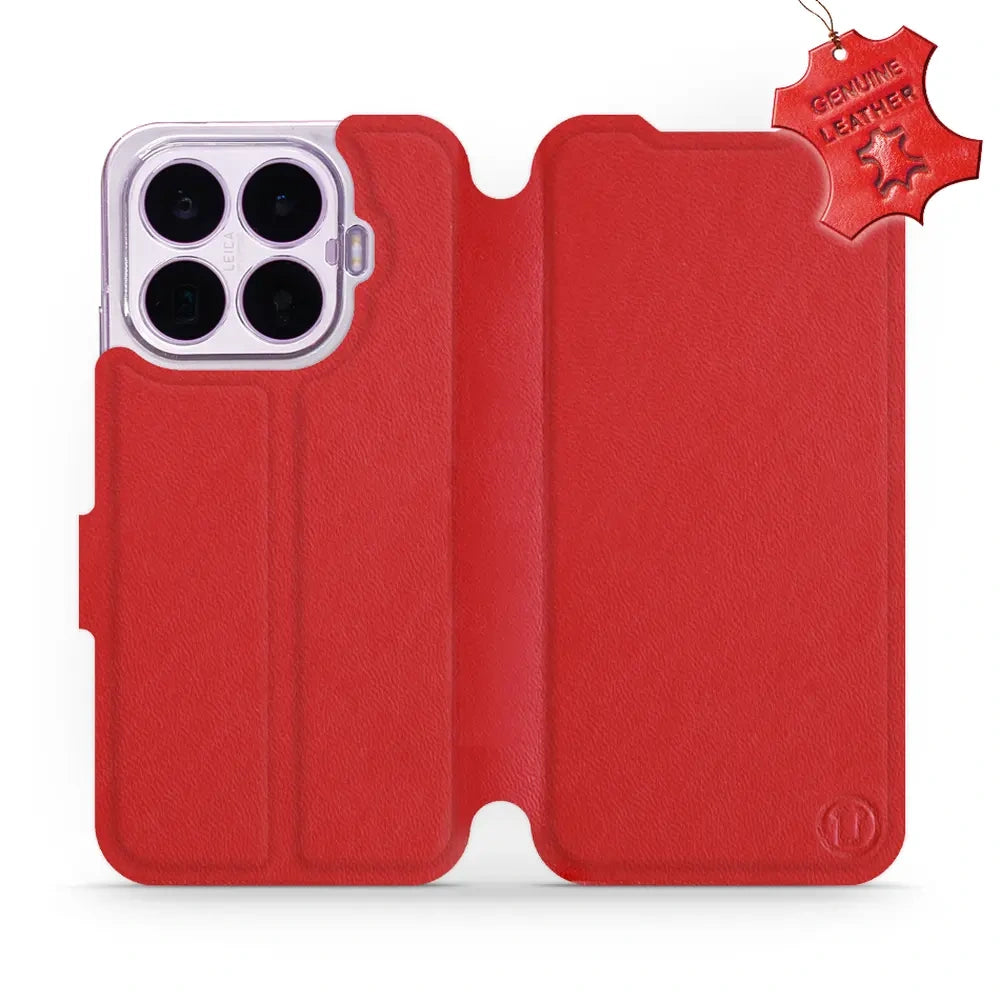 Echtleder Handyhülle für Xiaomi 17T, Mobiwear Leather, Rot