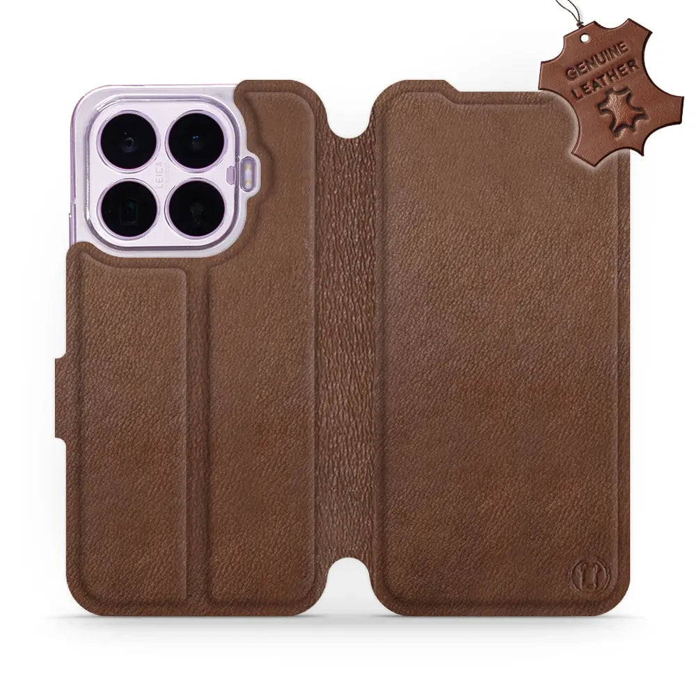 Echtleder Handyhülle für Xiaomi 17T, Mobiwear Leather, Braun