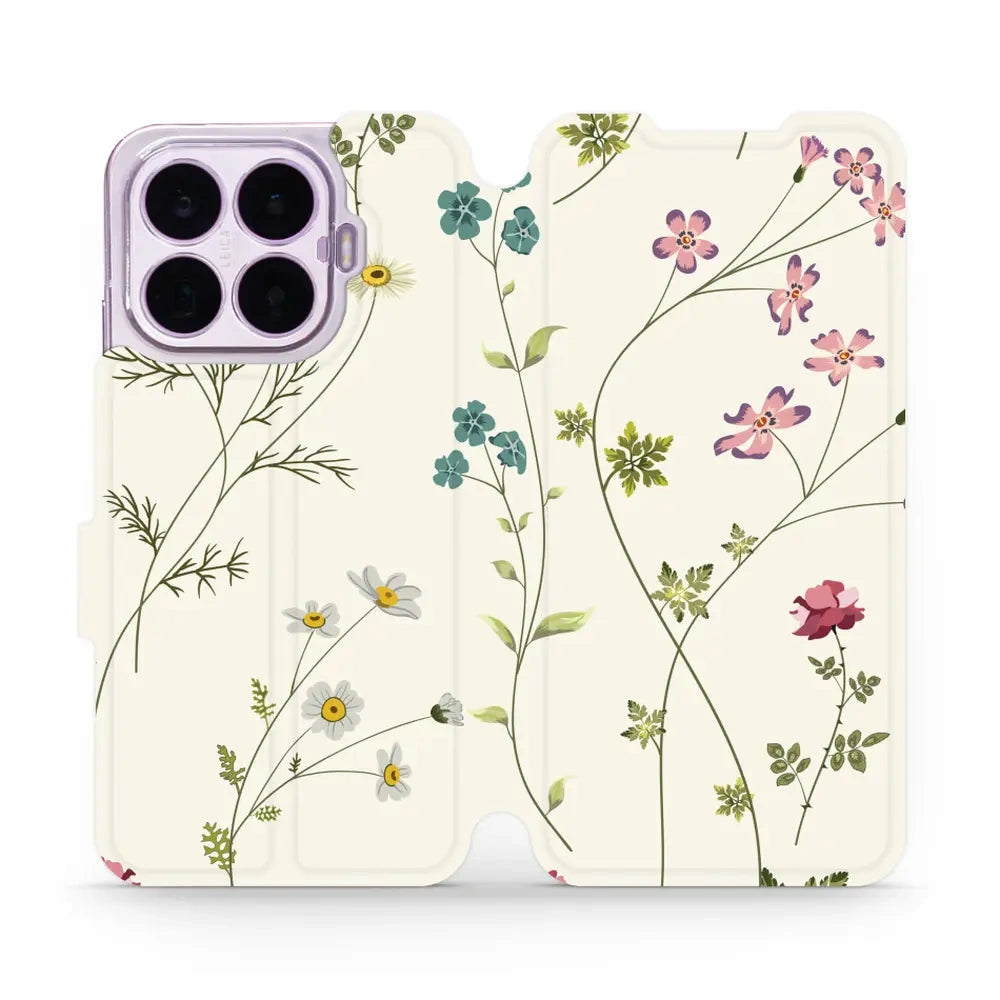 Handyhülle mit klappe für Xiaomi 17T Pro, Mobiwear Book, Feldblumen
