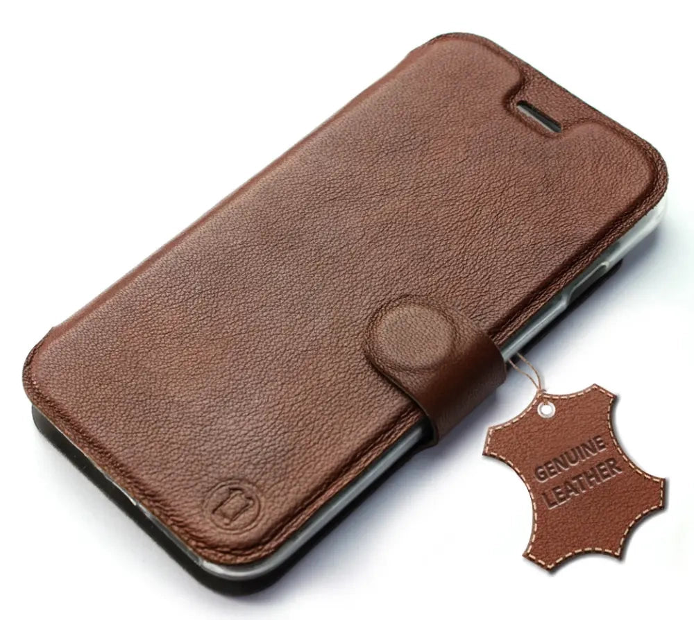 Echtleder Handyhülle für Xiaomi 17T Pro, Mobiwear Leather, Braun