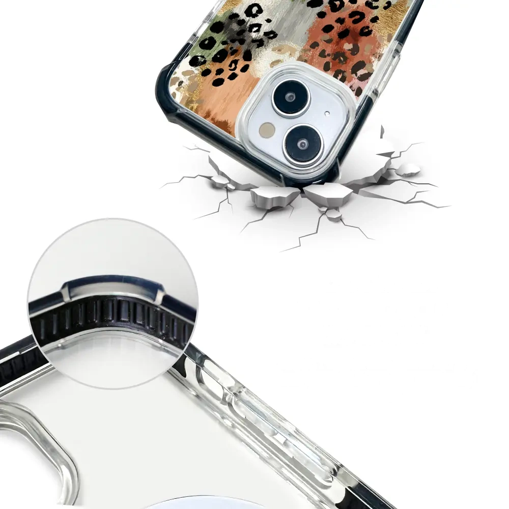 Handyhülle für iPhone 18 Pro mit MagSafe, Mobiwear Elite Bumper, Malerische Tupfen