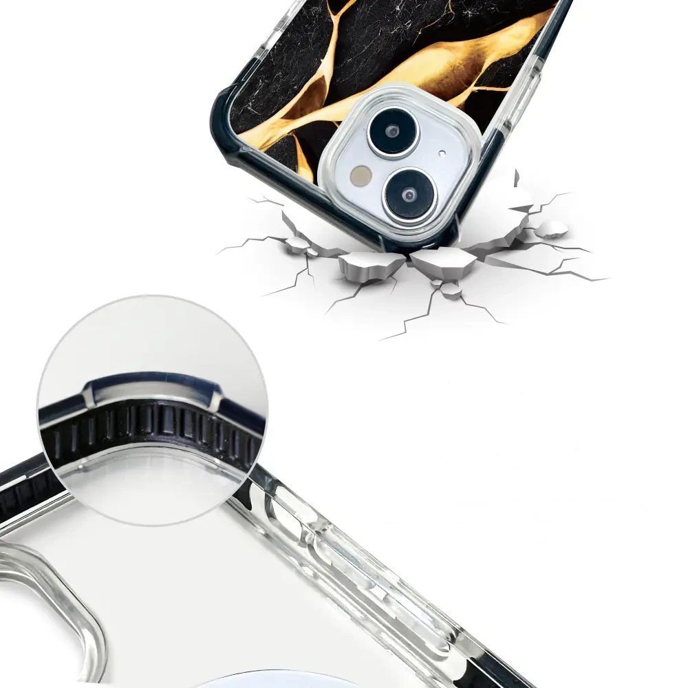 Handyhülle für iPhone 18 Pro mit MagSafe, Mobiwear Elite Bumper, Vergoldetes Erz