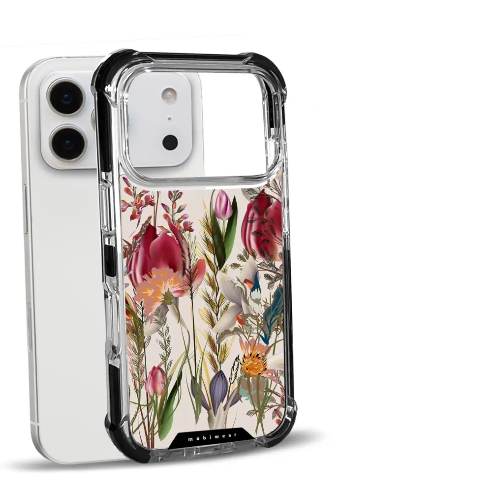 Handyhülle für iPhone 18 Pro mit MagSafe, Mobiwear Elite Bumper, Blumenstrauß