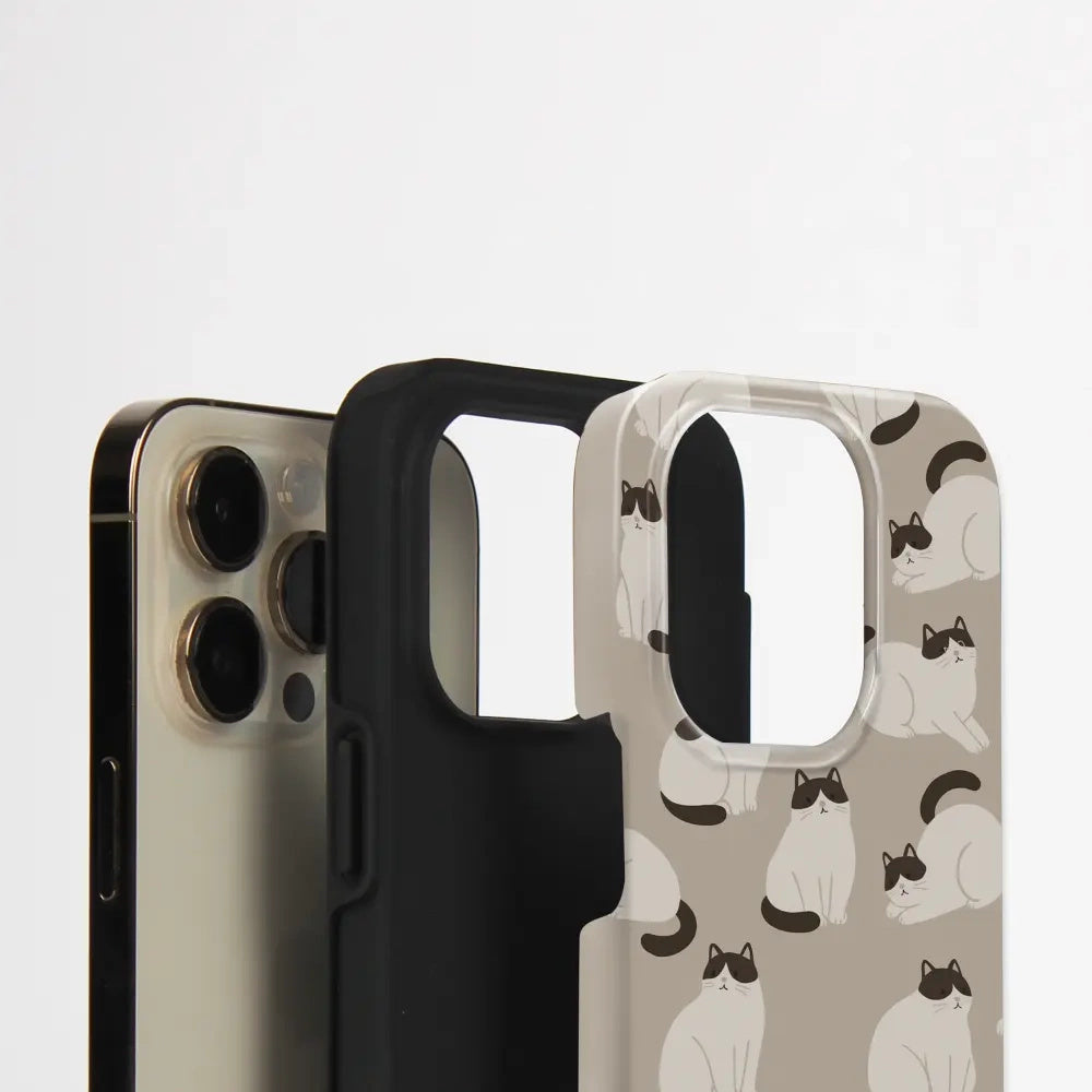 Handyhülle für iPhone 18 Pro, Mobiwear Elite Pro, Kaffe Miau