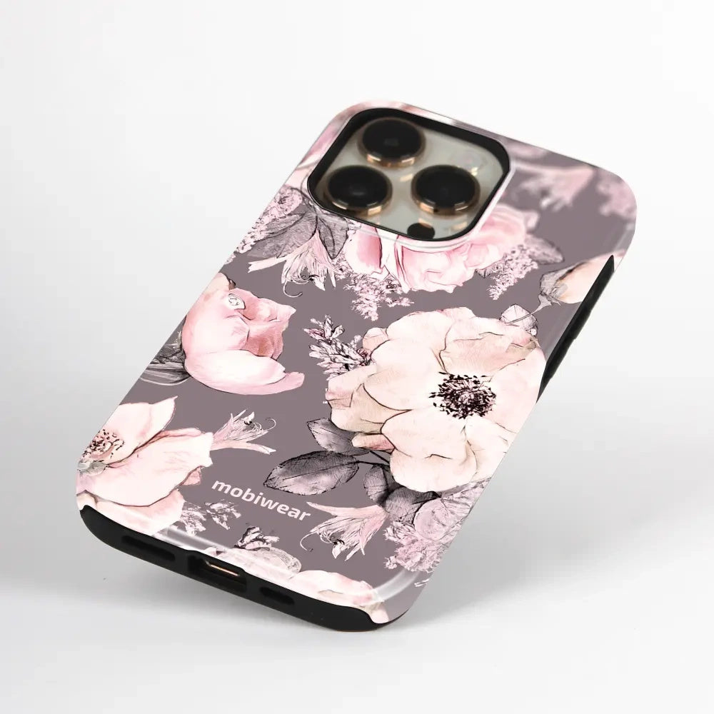 Handyhülle für iPhone 18 Pro, Mobiwear Elite Pro, Rosa-Blumig