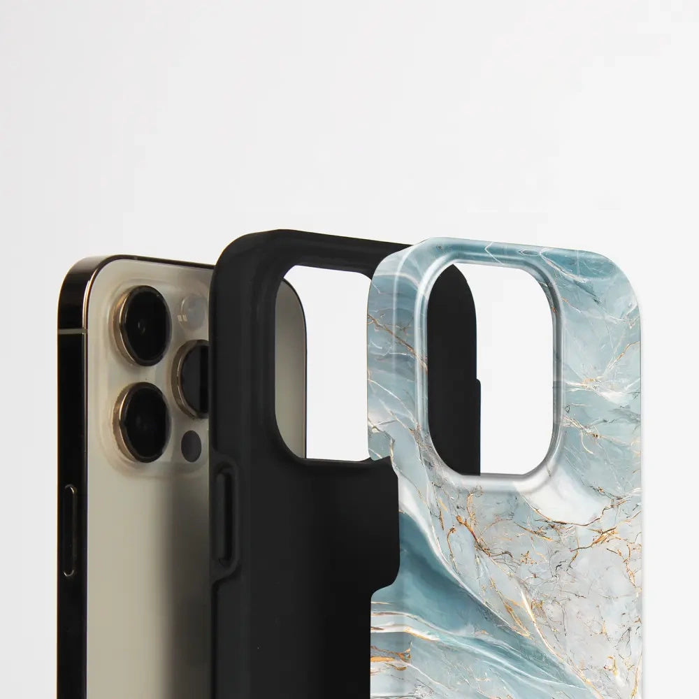 Handyhülle für iPhone 18 Pro, Mobiwear Elite Pro, Adern des Azur
