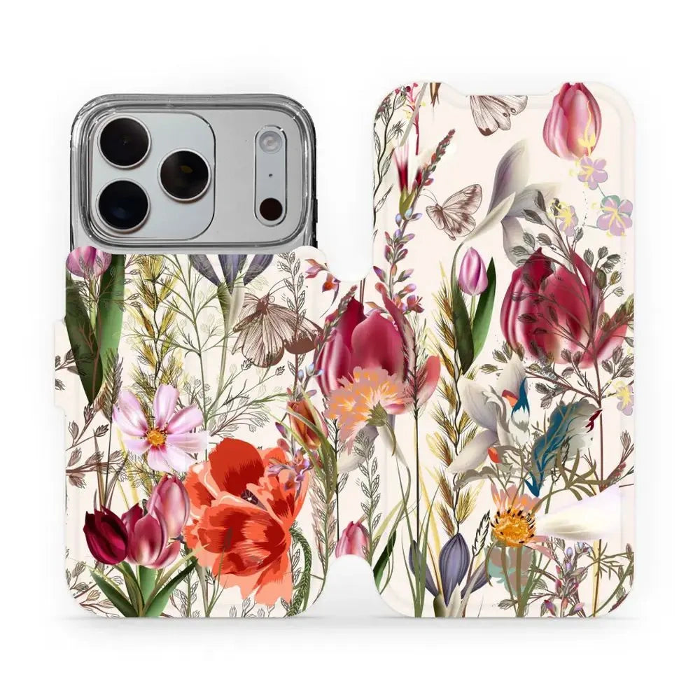 Handyhülle mit klappe für iPhone 18 Pro, Mobiwear Book, Blumenstrauß