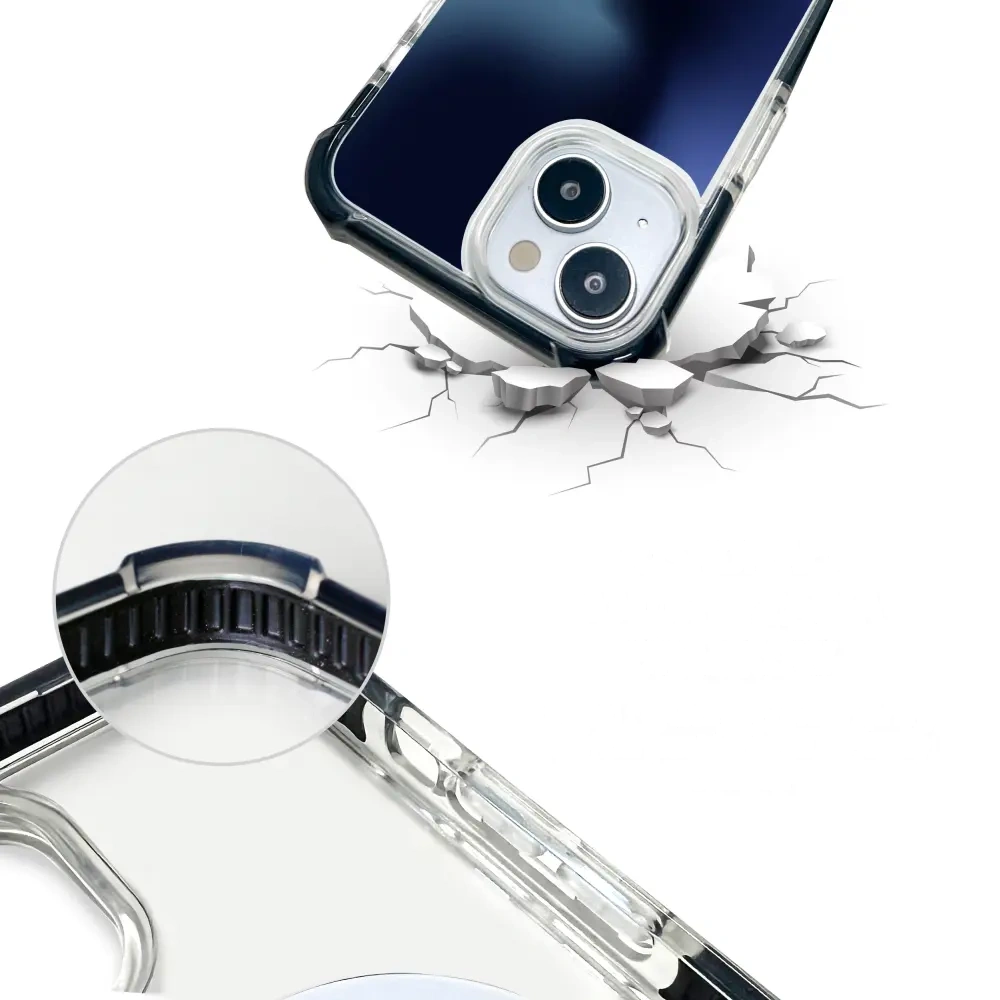 Handyhülle für iPhone 18 Pro Max mit MagSafe, Mobiwear Elite Bumper, Dunkelblau
