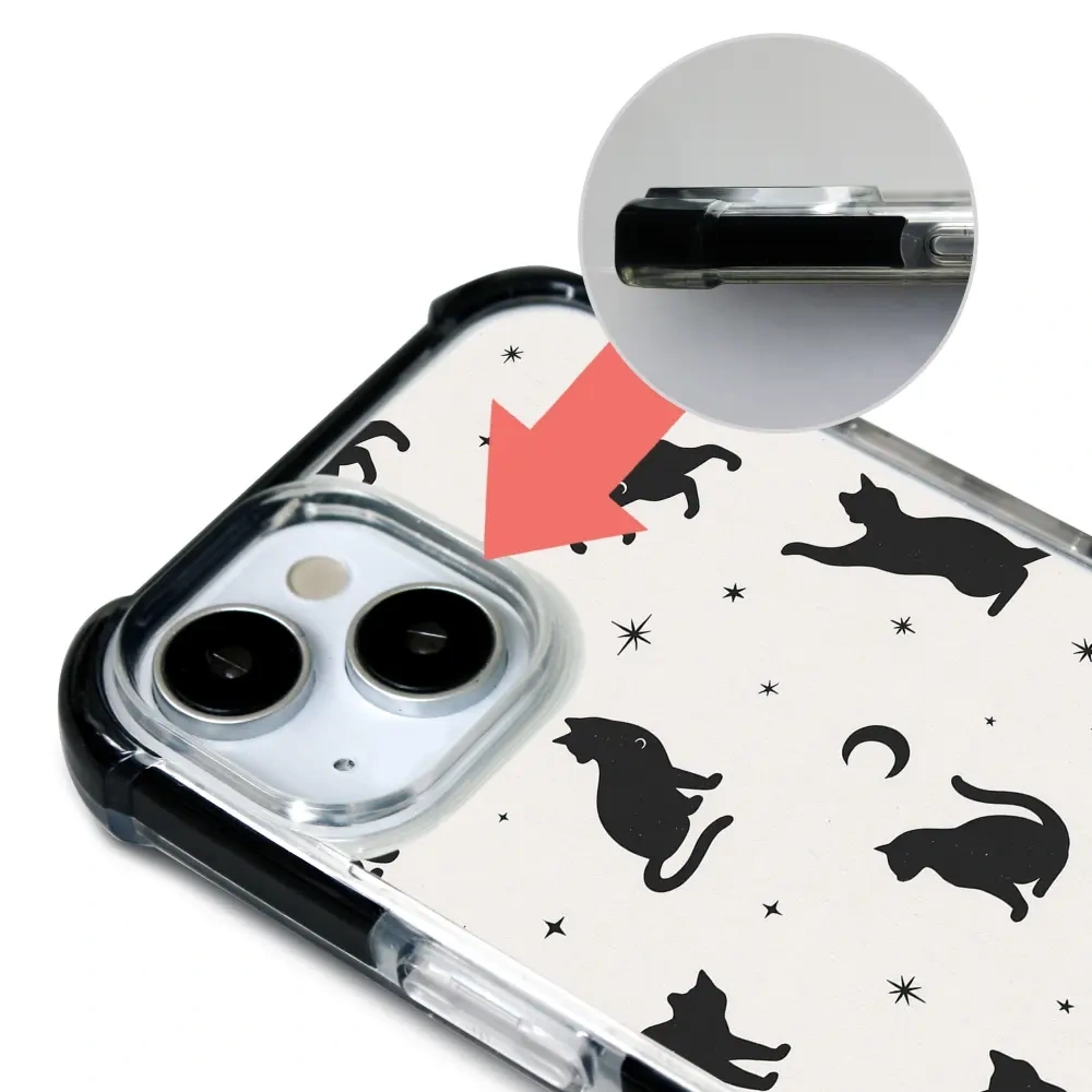 Handyhülle für iPhone 18 Pro Max mit MagSafe, Mobiwear Elite Bumper, Katzen-Nacht