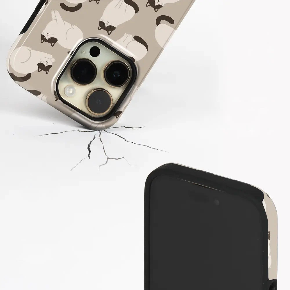 Handyhülle für iPhone 18 Pro Max, Mobiwear Elite Pro, Kaffe Miau