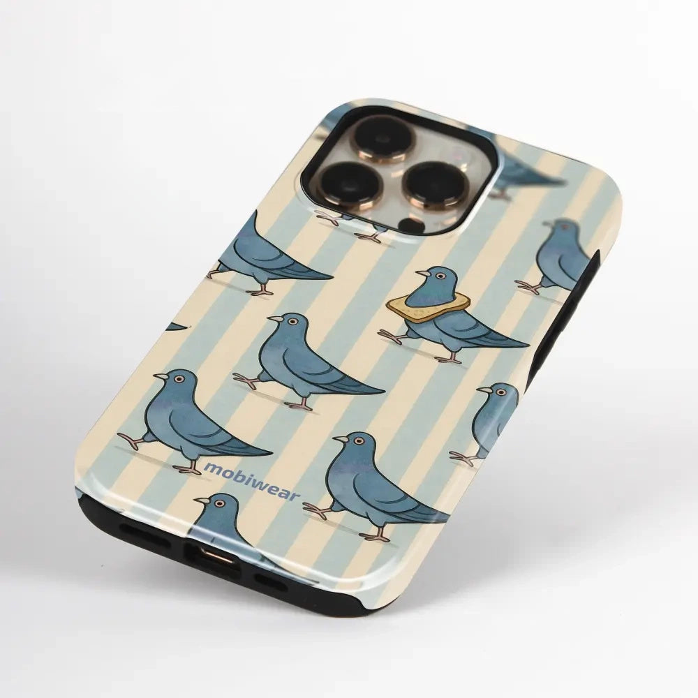 Handyhülle für iPhone 18 Pro Max, Mobiwear Elite Pro, Blaue Tauben