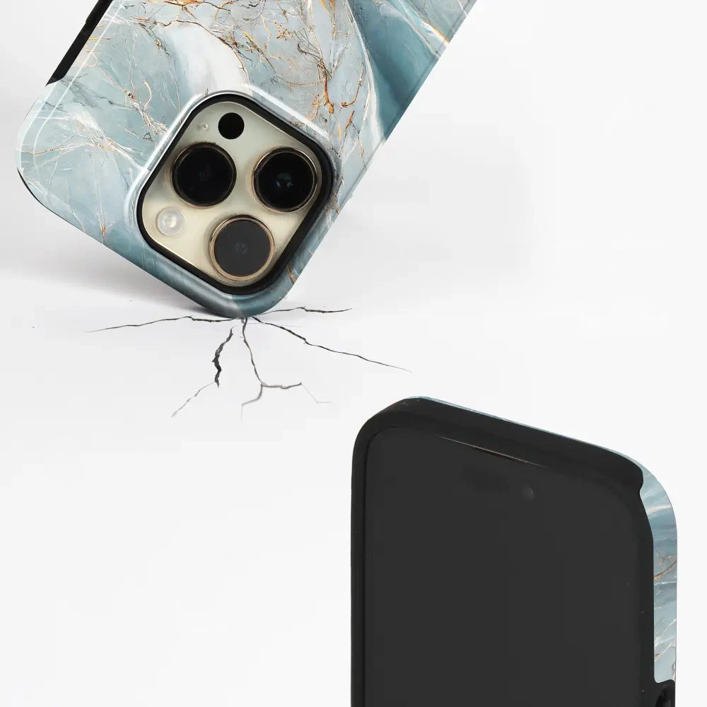 Handyhülle für iPhone 18 Pro Max, Mobiwear Elite Pro, Adern des Azur