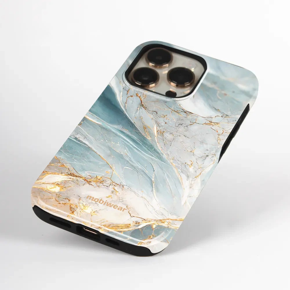 Handyhülle für iPhone 18 Pro Max, Mobiwear Elite Pro, Adern des Azur