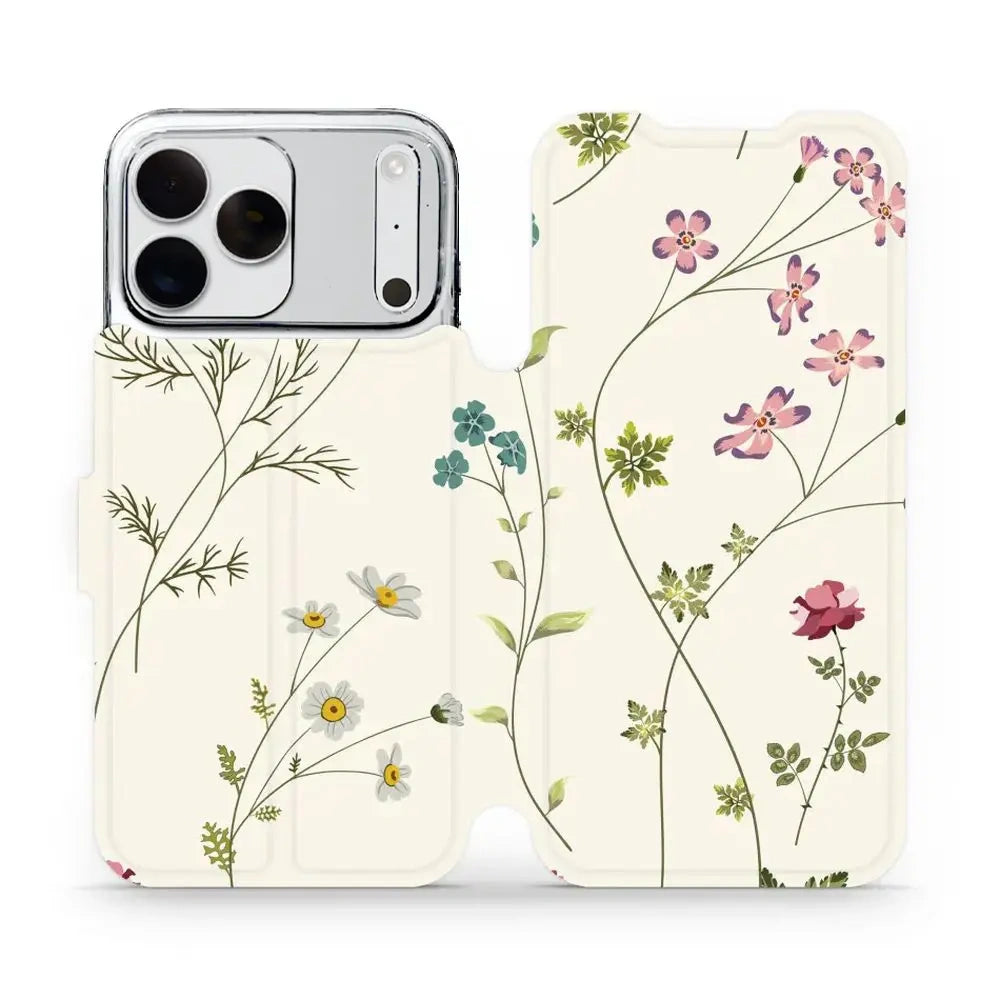 Handyhülle mit klappe für iPhone 18 Pro Max, Mobiwear Book, Feldblumen