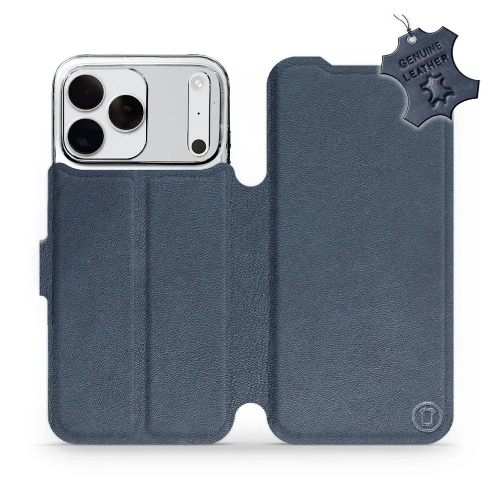 Echtleder Handyhülle für iPhone 18 Pro Max, Mobiwear Leather, Dunkelblau