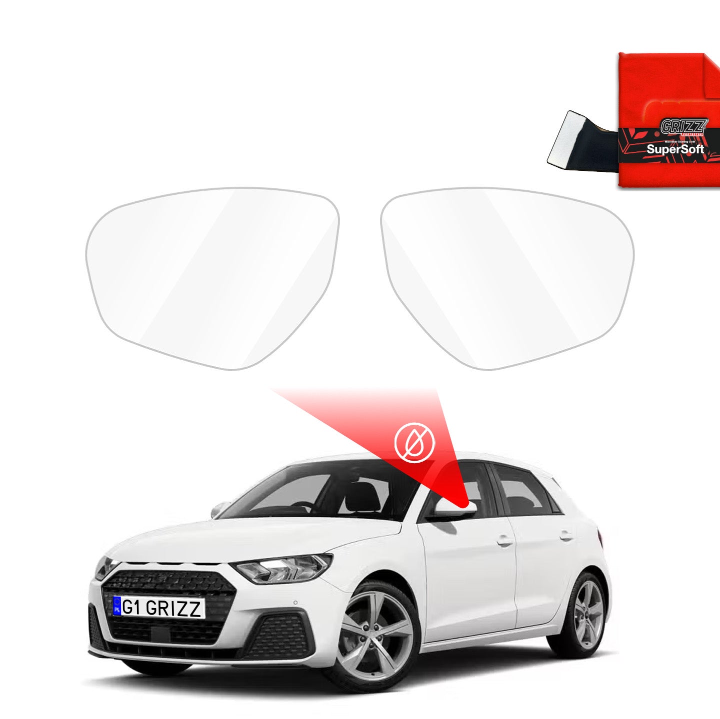 Regenschutzfolie Grizz Protector für Außenspiegel - Audi A1 FY (2023-2025)