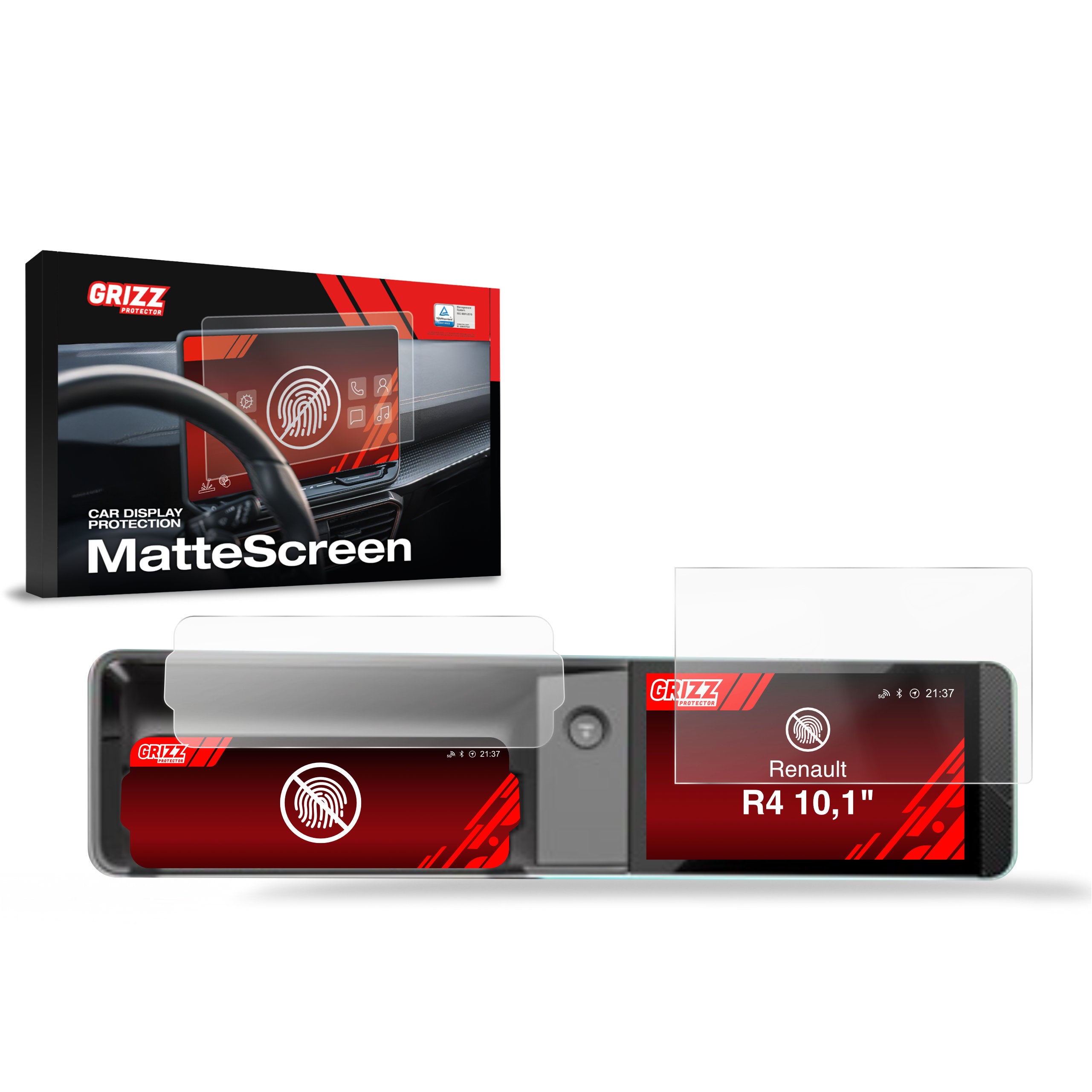 Matte Autodisplayfolie 2in1 für Renault R4 E-Tech Electric 10,1" (2026), Grizz Protector