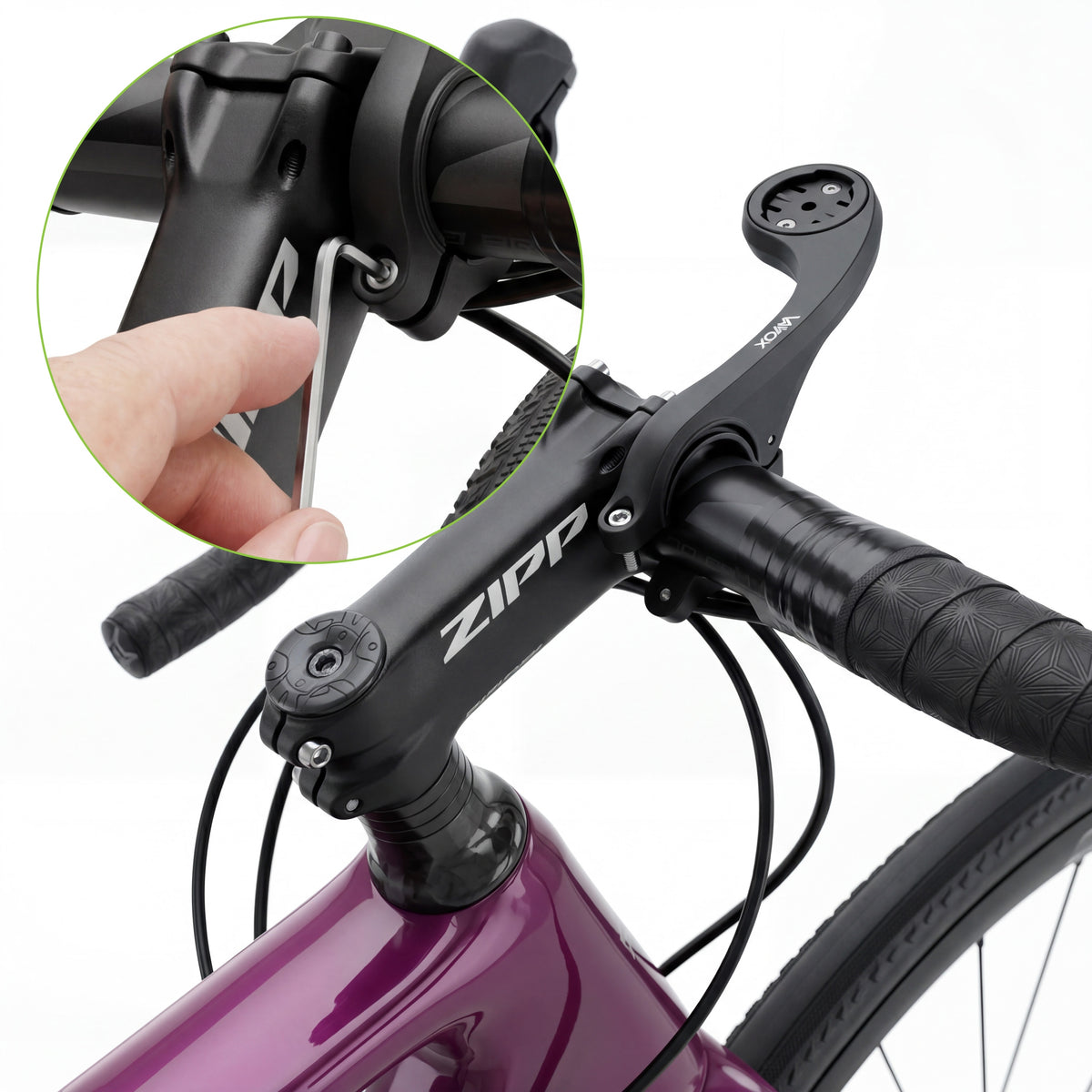 Fahrradhalterung für Lampe und Fahrradcomputer / Navigation, Vayox VABH2, Schwarz