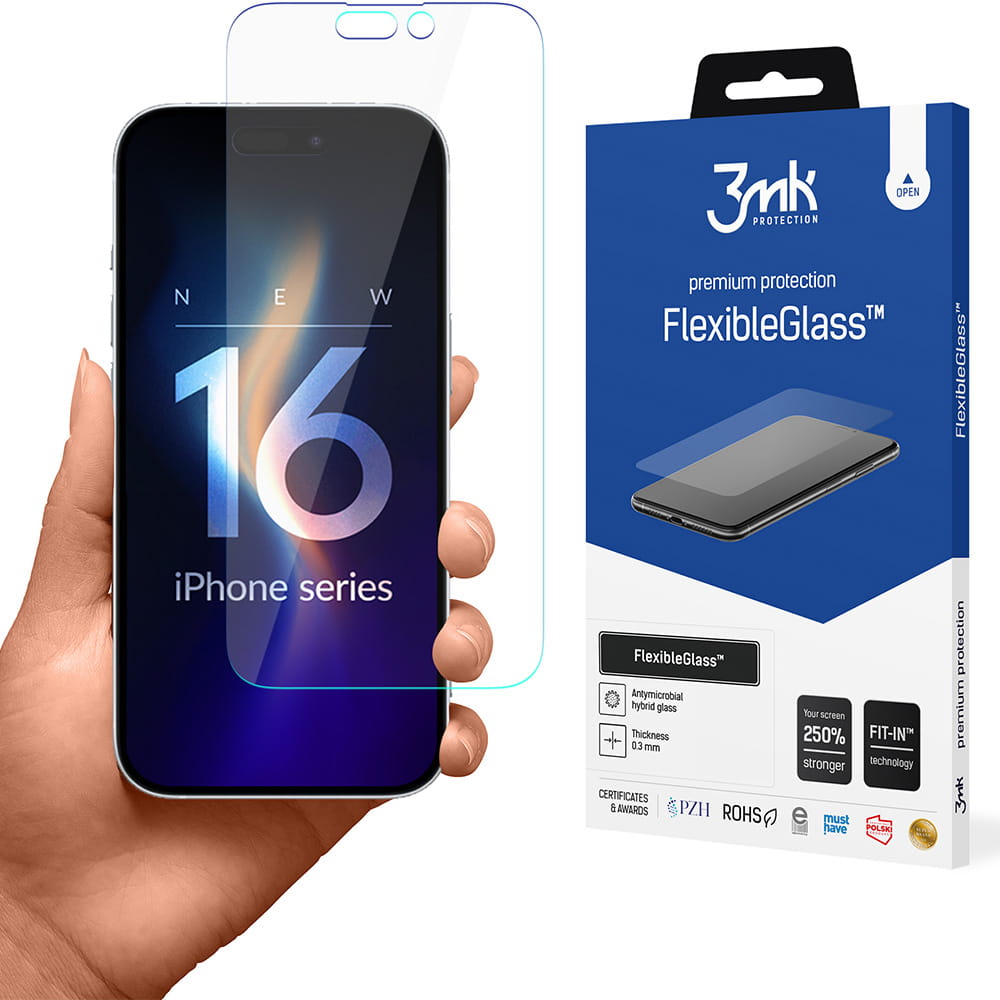 Hybridglas für iPhone 16 Pro Max, 3mk FlexibleGlass