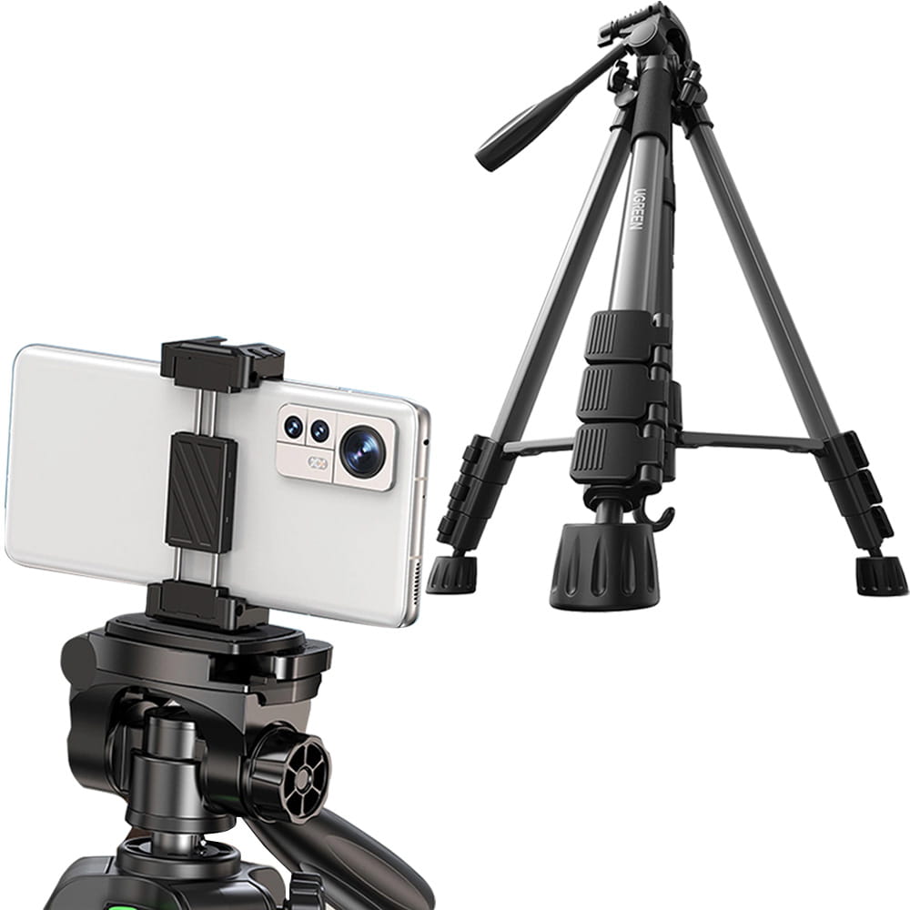 Handgriff, Stange, Stativ für Telefon, Kamera, Ugreen Professional Tripod LP661, Schwarz