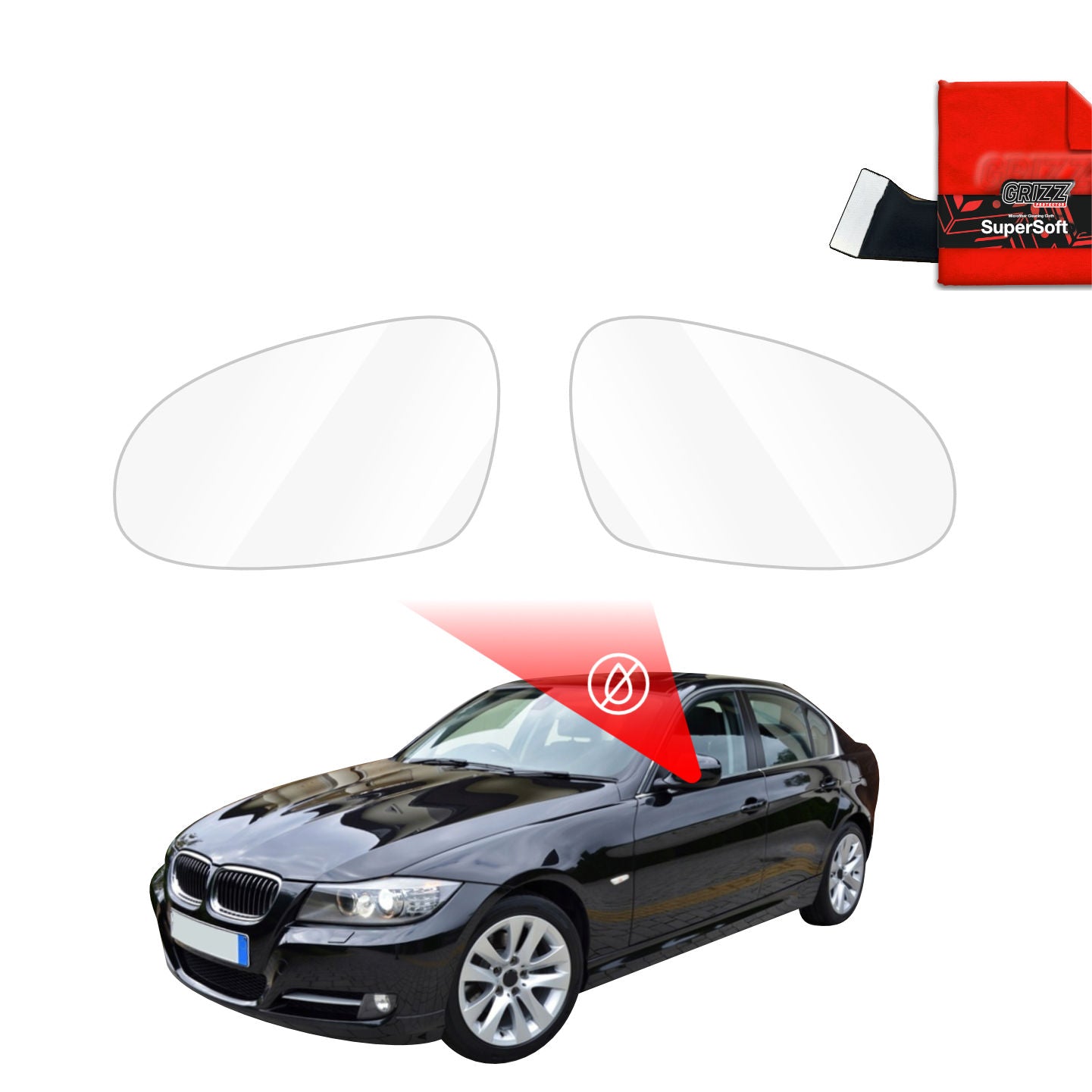 Regenschutzfolie Grizz Protector für Außenspiegel - BMW 3 E90 Sedan LCI (2008-2012)