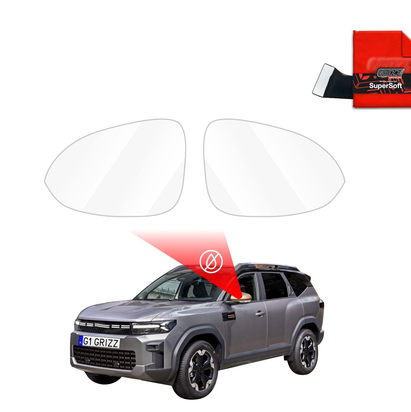 Regenschutzfolie Grizz Protector für Außenspiegel - Dacia Bigster (2025-2026)