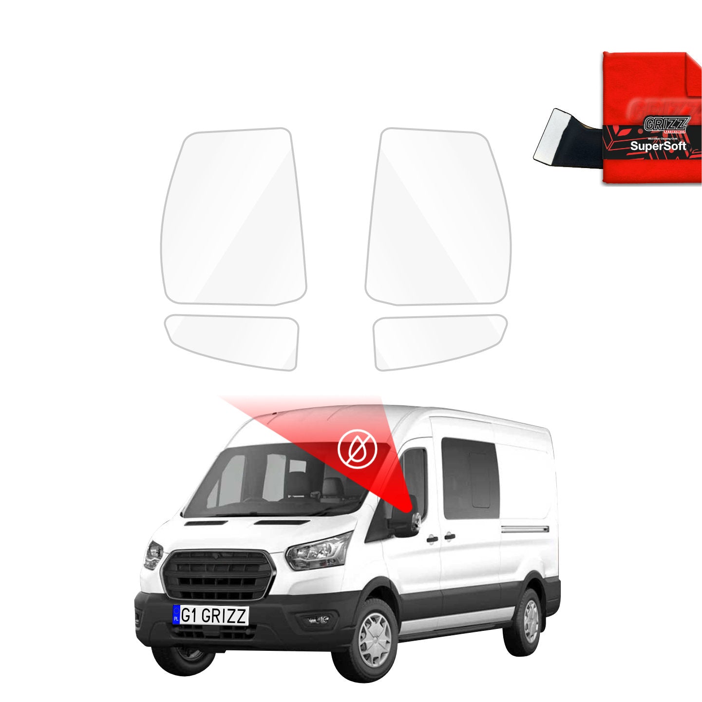 Regenschutzfolie Grizz Protector für Außenspiegel - Ford Transit Van