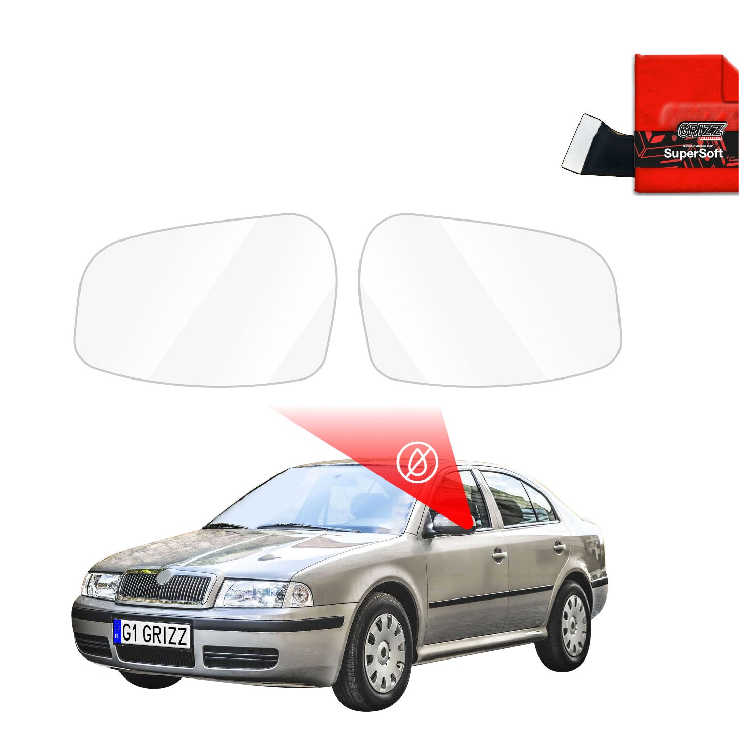Regenschutzfolie Grizz Protector für Außenspiegel - Skoda Octavia (1996-2010)