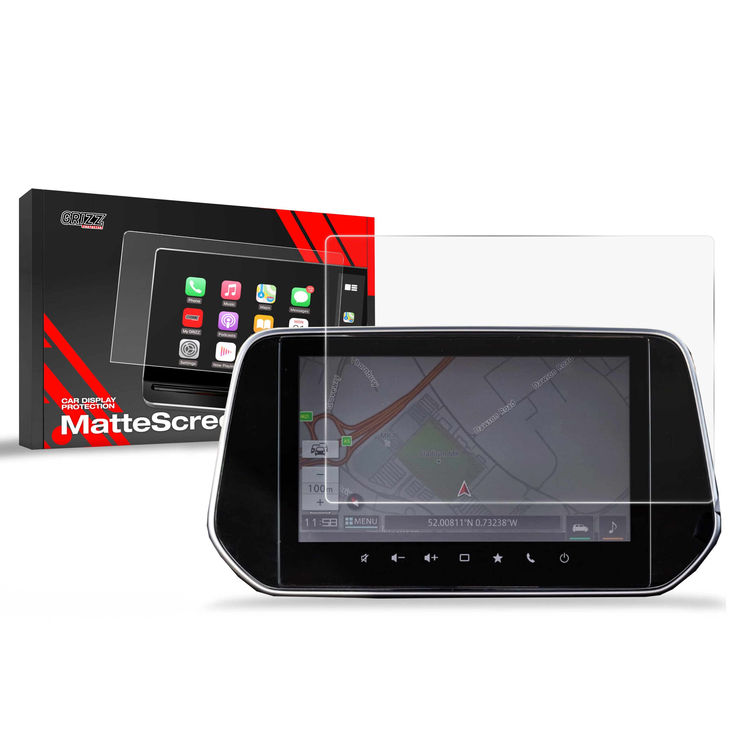 Matte Autodisplayfolie für Suzuki S-Cross 9" (2022-2026), Grizz Protector