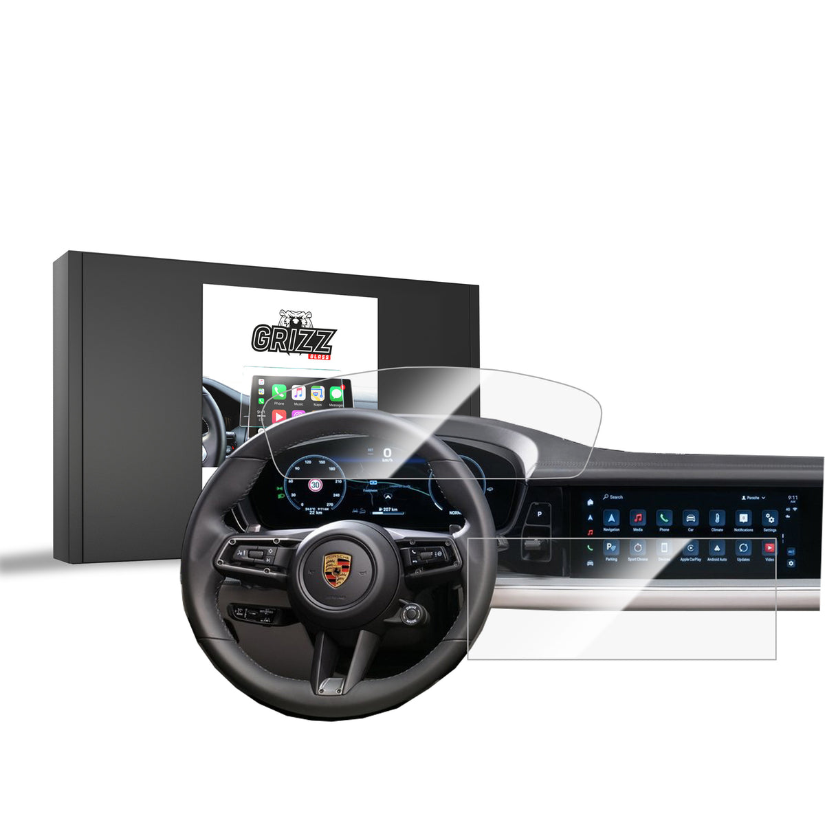 Keramische Autodisplayfolie 2in1 für Porsche Panamera 3 (2024-2026), Grizz Protector