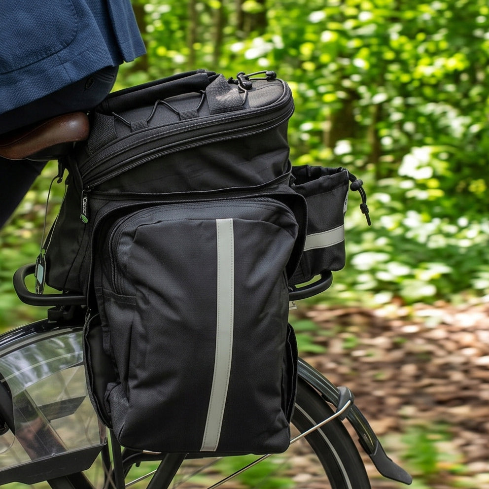 Fahrradtasche für den Gepäckträger mit Seitentaschen, Vayox VA0449 10 - 29L, Schwarz