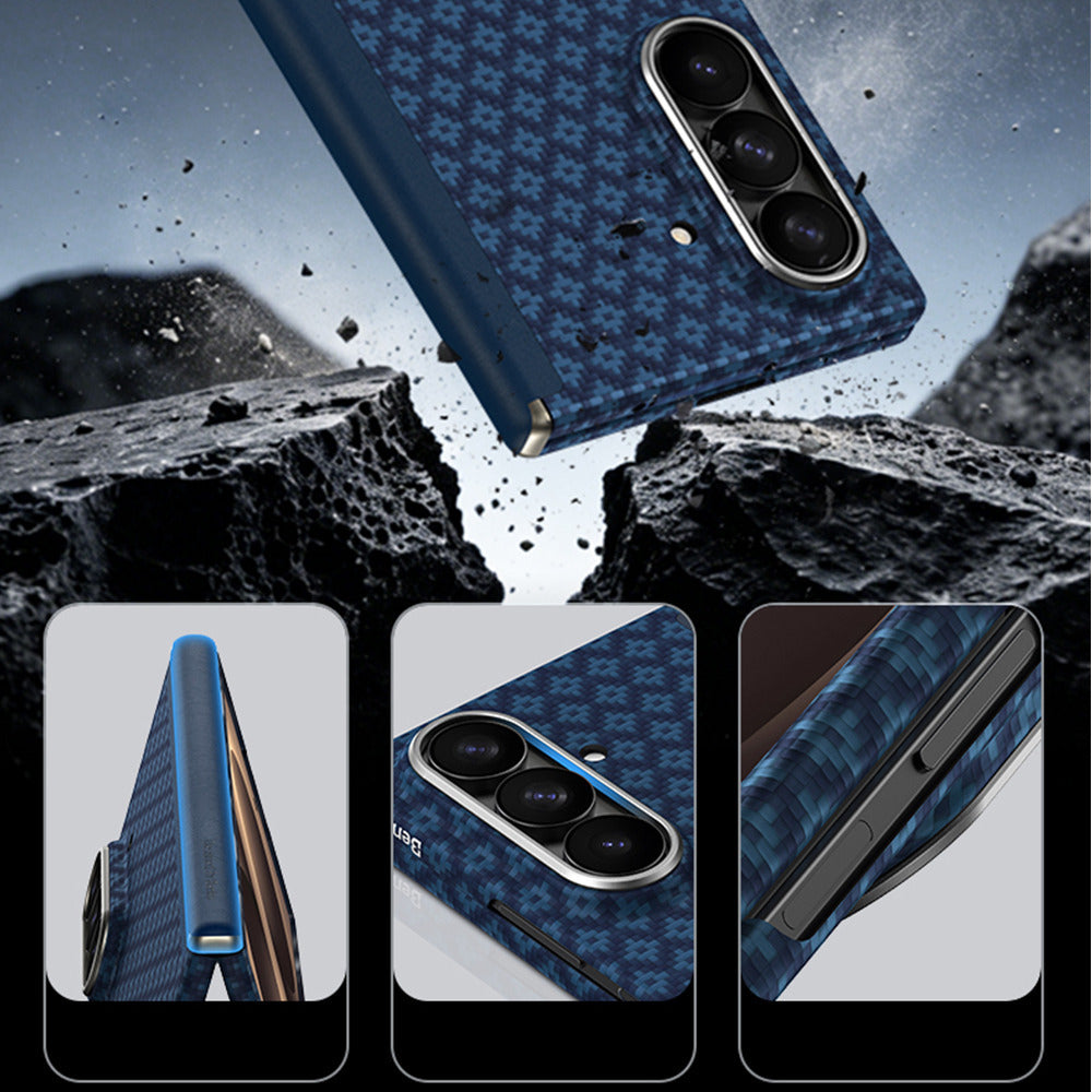Aramid-Hülle für Samsung Galaxy Z Fold 8 Ultra, Benks Magnetic Armor Grid Air Grand Combo MagSafe, Blau (8/15)