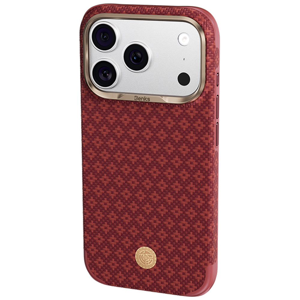 Aramid-Hülle für iPhone 18 Pro Max, Benks ArmorGrid Edge X9 Air Kevlar MagSafe, Rot (13/16)