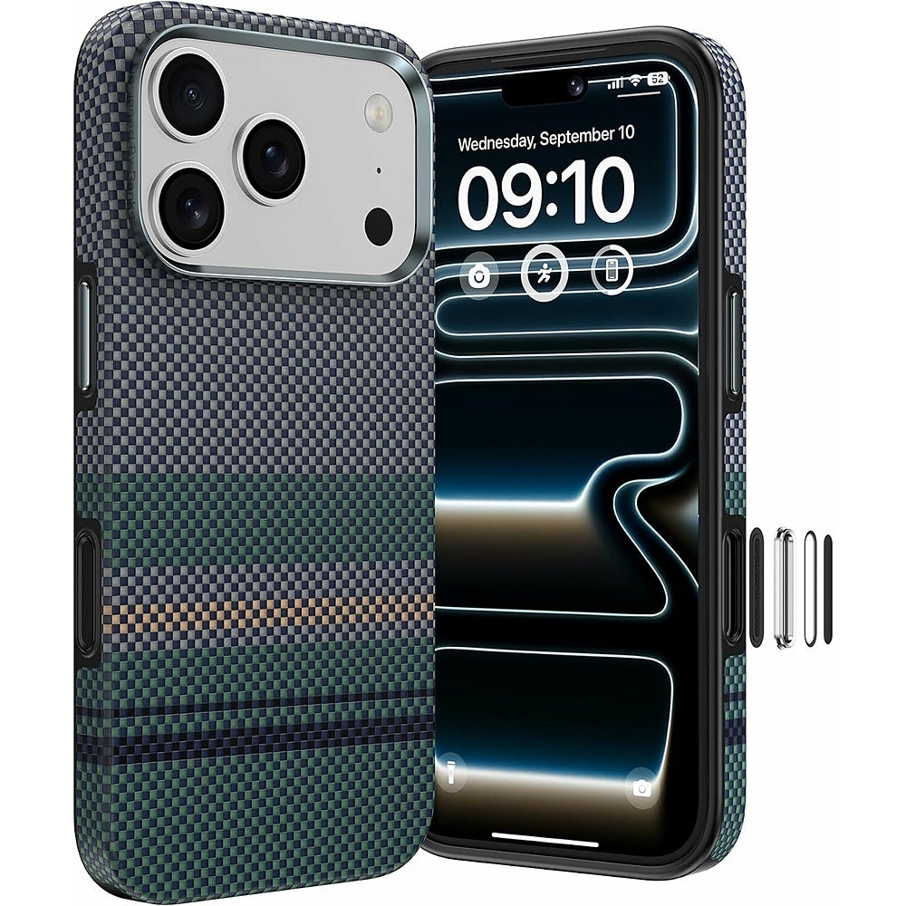 Aramid-Hülle für iPhone 18 Pro, Benks Magnetic Armor Pro Aurora Kevlar 600D MagSafe, Grün (1/13)
