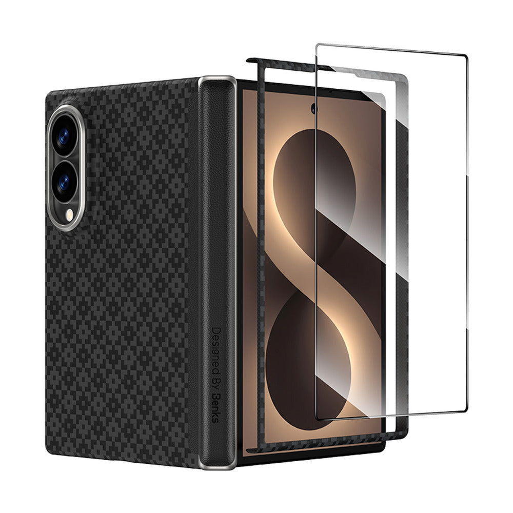 Aramid-Hülle für Samsung Galaxy Z Fold 8, Benks Magnetic Armor Grid Air Grand Combo MagSafe, Schwarz (1/13)