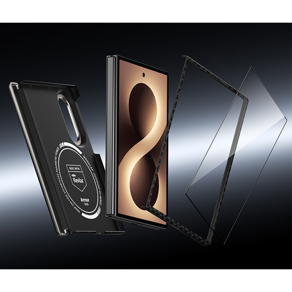 Aramid-Hülle für Samsung Galaxy Z Fold 8, Benks Magnetic Armor Grid Pro Grand Combo MagSafe, Schwarz (7/13)
