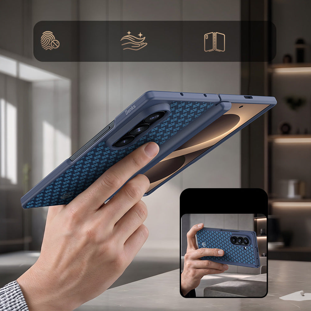 Aramid-Hülle für Samsung Galaxy Z Fold 8 Ultra, Benks Magnetic Armor Grid Pro Grand Combo MagSafe, Blau (12/14)