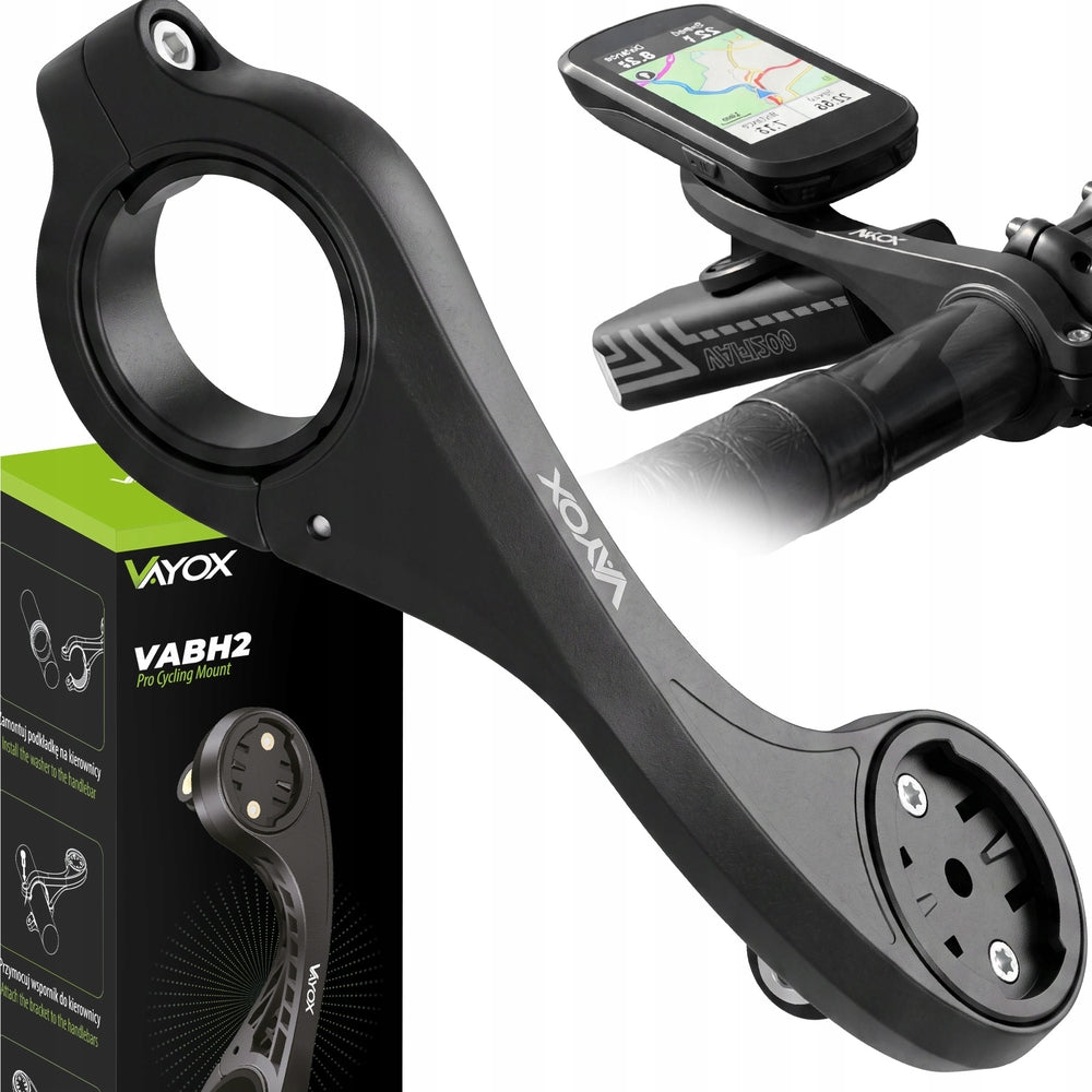Fahrradhalterung für Lampe und Fahrradcomputer / Navigation, Vayox VABH2, Schwarz