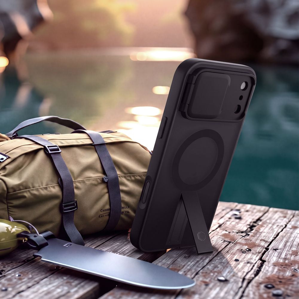 Handyhülle mit Kameraabdeckung für iPhone 18 Pro Max / 17 Pro Max, Tech-Protect Kevlar Aura mit MagSafe, Getönt-Schwarz (6/6)