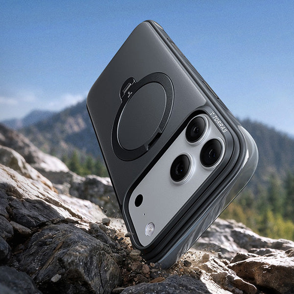 Handyhülle für iPhone 18 Pro / 17 Pro Torras Ostand Q3 Rugg, Schwarz (6/7)