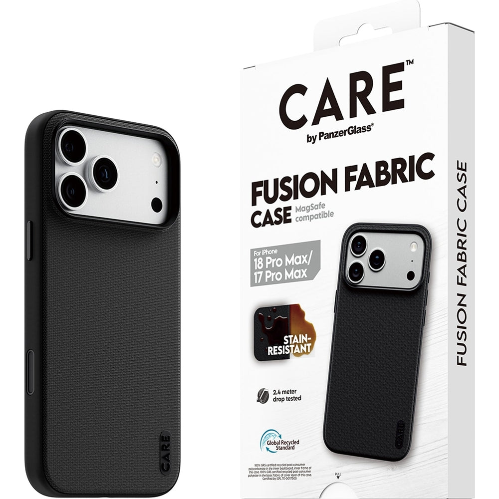 Handyhülle für iPhone 18 Pro Max / 17 Pro Max, PanzerGlass Fusion Fabric Case mit MagSafe, Schwarz (6/6)