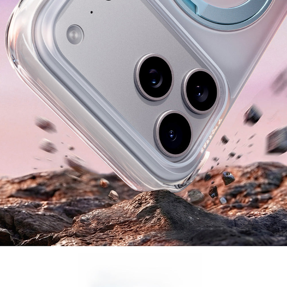 Handyhülle für iPhone 18 Pro Max / 17 Pro Max, Torras Ostand O3 Air Gradient für MagSafe, Violett-Blau (6/10)