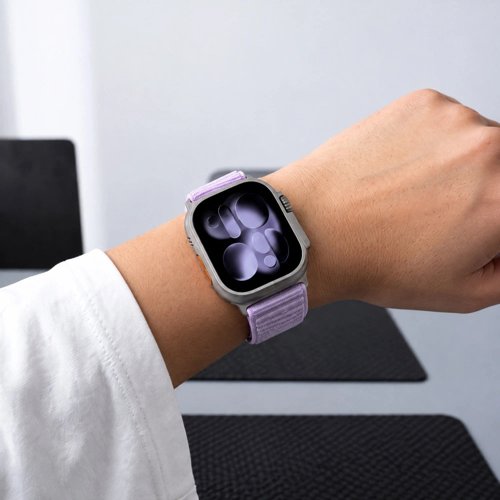 Armband für Apple Watch 44/45/46/49 mm, Tech Protect Nylon Pro, Violett (6/7)