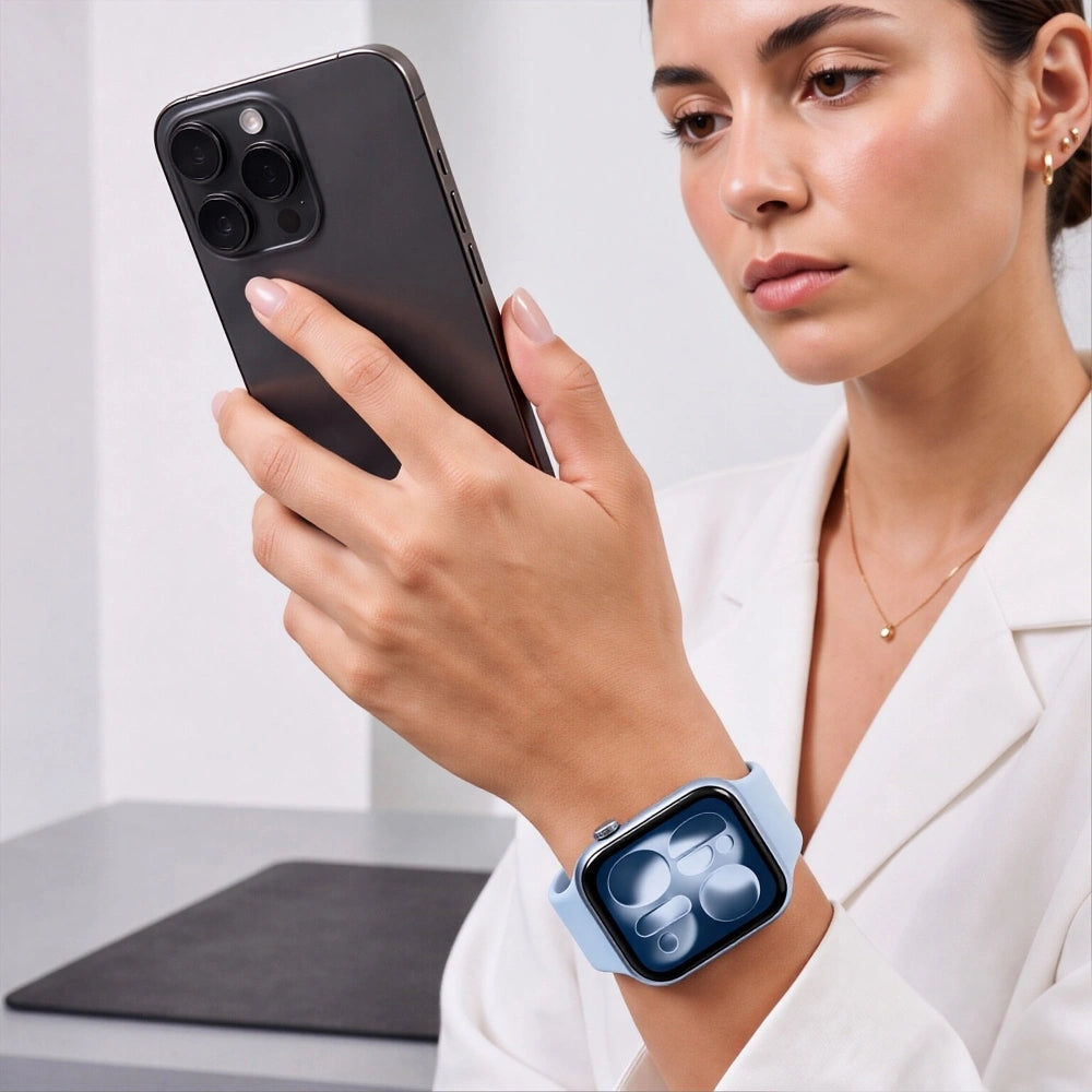 Armband für Apple Watch 42/41/40/38 mm, Tech-Protect Silicone, Hellblau (6/9)